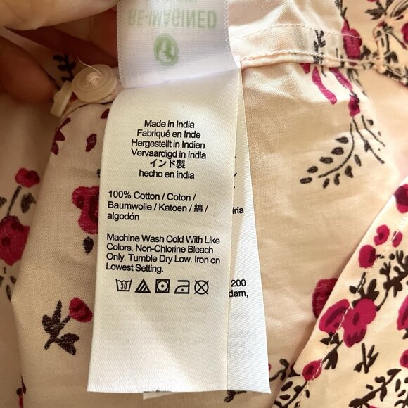 NWT J Crew Floral Puff Sleeve Button Up Shirt Classic Fit Preppy Pink size 20 - Picture 9 of 9